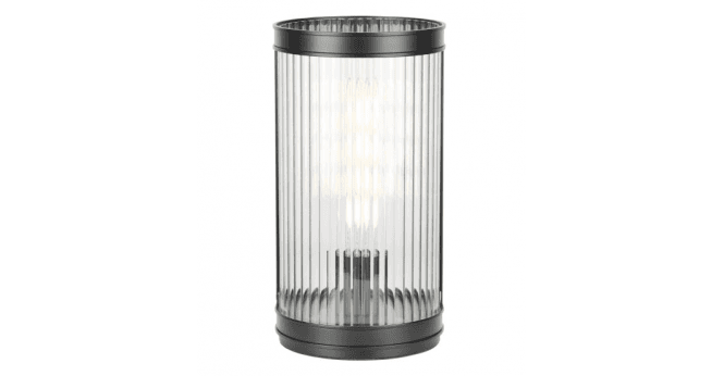 Där Lighting Bianka Table Lamp Matt Black and Ribbed Glass