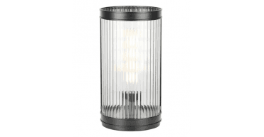 Bianka Table Lamp Matt Black and Ribbed Glass