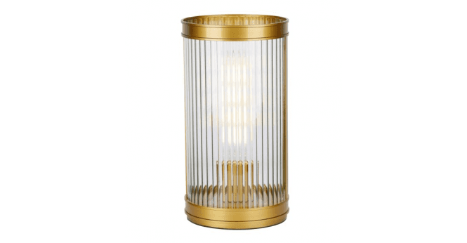 Där Lighting Bianka Table Lamp Satin Bronze and Ribbed Glass