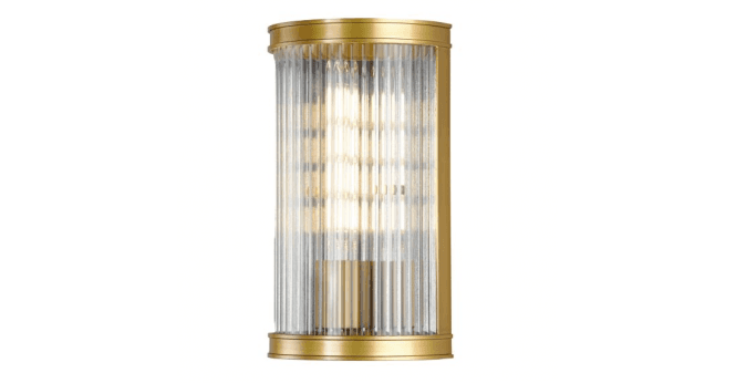 Där Lighting Bianka Wall Light Satin Bronze and Ribbed Glass