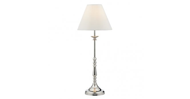 Där Lighting Blenheim Table Lamp Polished Nickel With Shade (Multipack)