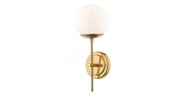Bombazine Wall Light Natural Brass Opal Glass