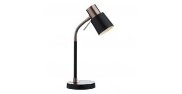 Bond Desk Lamp Matt Black and Polished Copper