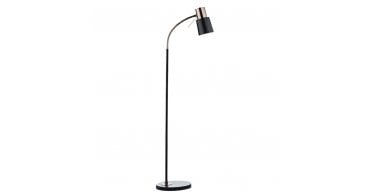 Bond Task Floor Lamp Matt Black and Polished Copper