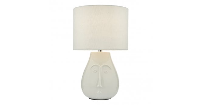 Där Lighting Boris Table Lamp White Ceramic With Shade