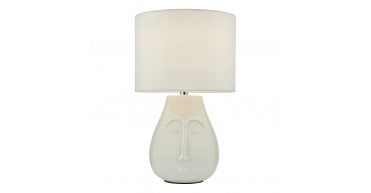 Boris Table Lamp White Ceramic With Shade