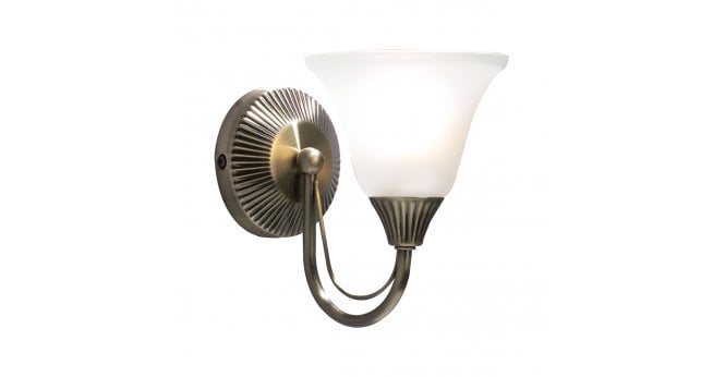 Där Lighting Boston Wall Light Antique Brass and Opal Glass