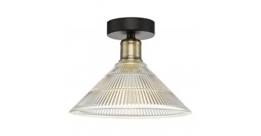 Boyd 1 Light Flush Antique Brass with Glass Shade