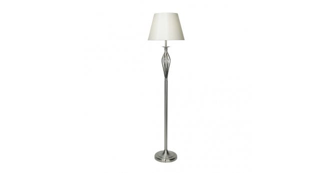 Där Lighting Bybliss Floor Lamp Satin Chrome With Shade (Multipack)