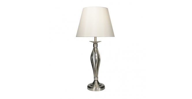 Där Lighting Bybliss Table Lamp Satin Chrome With Shade (Multipack)