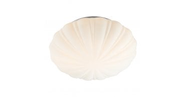 Cafe Bathroom Flush Scalloped Opal Glass IP44