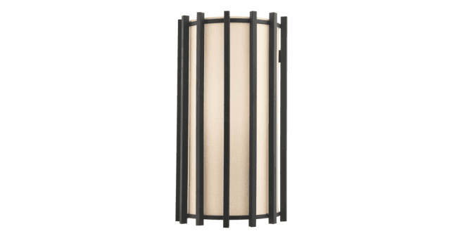 Där Lighting Cagliari Wall Light Matt Black With Ivory Shade