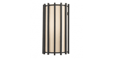 Cagliari Wall Light Matt Black With Ivory Shade
