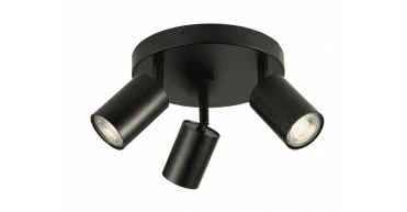 Cawley 3 Light Plate Spotlight Matt Black