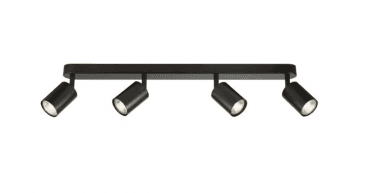 Cawley 4 Light Plate Spotlight Matt Black