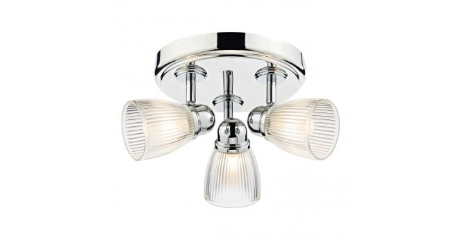 Där Lighting Cedric Bathroom 3 Light Spotlight Polished Chrome Glass IP44