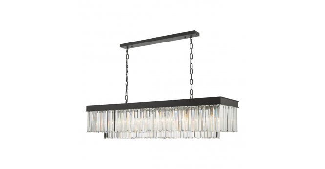 Där Lighting Celeus 6 Light Bar Pendant Anthracite & Crystal