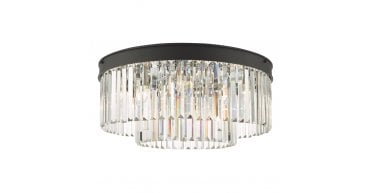 Celeus 6 Light Flush Matt Anthracite & Crystal