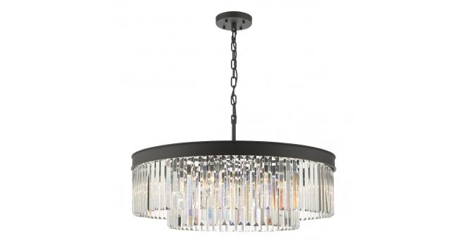 Där Lighting Celeus 8 Light Chandelier Anthracite & Crystal