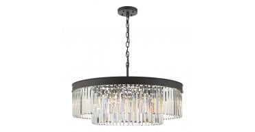Celeus 8 Light Chandelier Anthracite & Crystal