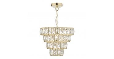 Cerys 1 Light 4 Tier Pendant Crystal & Gold