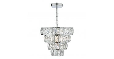 Cerys Single Pendant Polished Chrome and Crystal