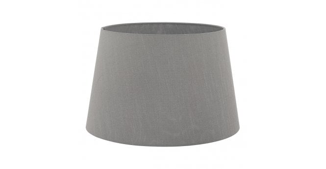 Där Lighting Cezanne Grey Faux Silk Tapered Drum Shade 35cm