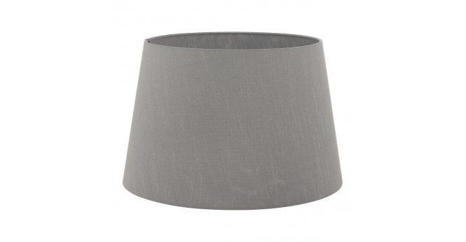Där Lighting Cezanne Grey Faux Silk Tapered Drum Shade 45cm