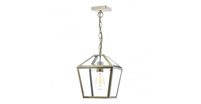 Där Lighting Churchill 1 Light Pendant Antique Brass