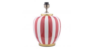 Circus Ceramic Table Lamp Red & White Base Only