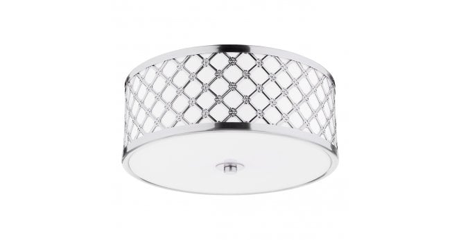 Där Lighting Civic Small 2 Light Flush Polished Chrome Frosted Glass