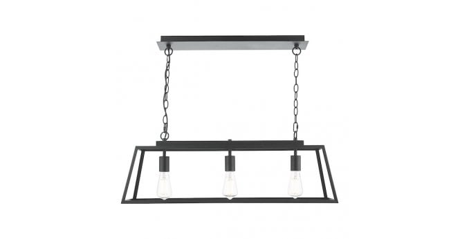 Där Lighting Claudia 3 Light Bar Pendant Matt Black