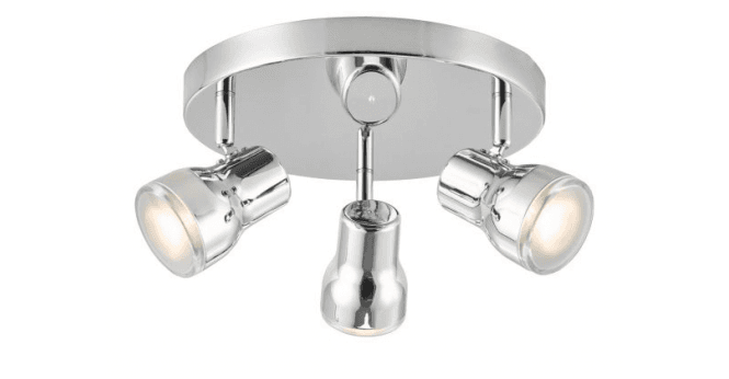 Där Lighting Clint 3 Light Bathroom Plate Spotlight Polished Chrome IP44