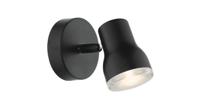 Där Lighting Clint Bathroom Wall Spotlight Matt Black IP44