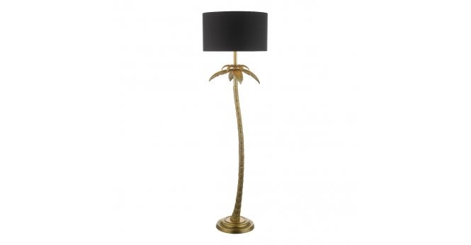 Där Lighting Coco Floor Lamp Antique Gold With Shade