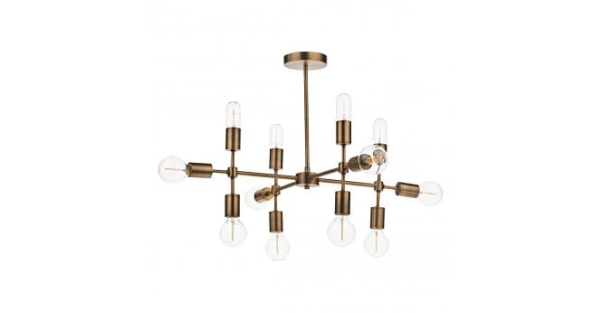 Där Lighting Code 12 Light Pendant Old Gold