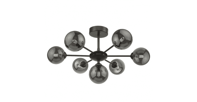 Där Lighting Cohen 7 Light Semi-Flush Matt Black Fitting Only