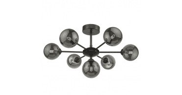 Cohen 7 Light Semi-Flush Matt Black Fitting Only