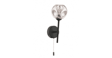Cohen Wall Light Matt Black With Closed Organic Smoked Glass