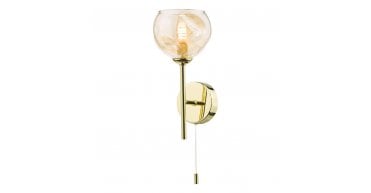 Cohen Wall Light Polished Gold With Organic Amber Glass
