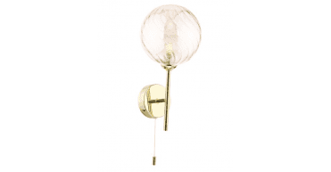 Cohen Wall Light Polished Gold With Twisted Amber Glass