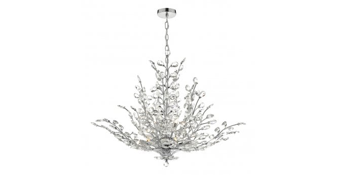 Där Lighting Cordelia 9 Light Pendant Polished Chrome & Crystal