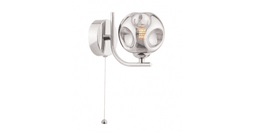 Cradle 1 Light Wall Light Polished Chrome With Closed Organic Smoked Glass