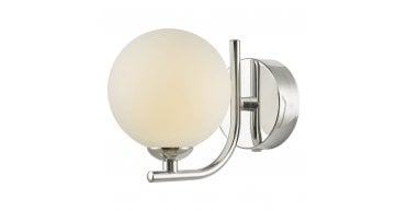 Cradle 1 Light Wall Light Polished Chrome With Opal Glass
