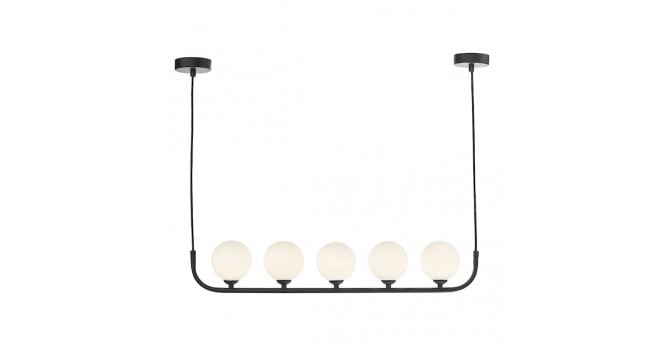 Där Lighting Cradle 5 Light Bar Pendant Matt With Opal Glass
