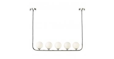 Cradle 5 Light Bar Pendant Polished Chrome Opal Glass