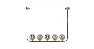 Cradle 5 Light Bar Pendant Polished Chrome Smoked Glass