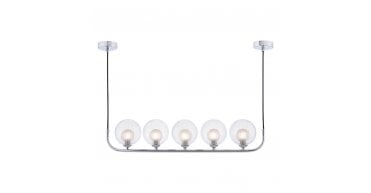 Cradle 5 Light Bar Pendant Polished Chrome With Clear/Opal Glass