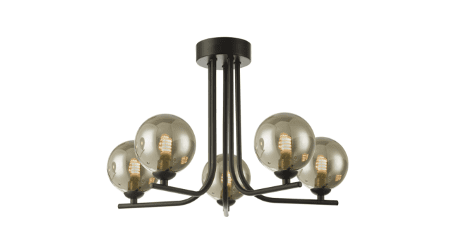 Där Lighting Cradle 5 Light Semi Flush Matt Black Frame Only