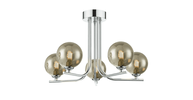 Där Lighting Cradle 5 Light Semi Flush Polished Chrome Frame Only